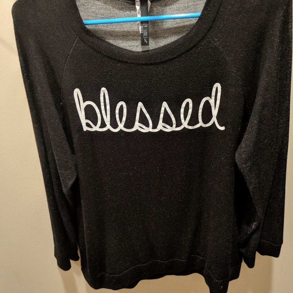 Women's 2X cute lighting shirt "Blessed"